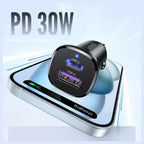 Ugreen EC305 25845 2-Port Fast Car Charger, USB-C PD 30W Max and USB-A QC 22.5W Max, 30W, Black