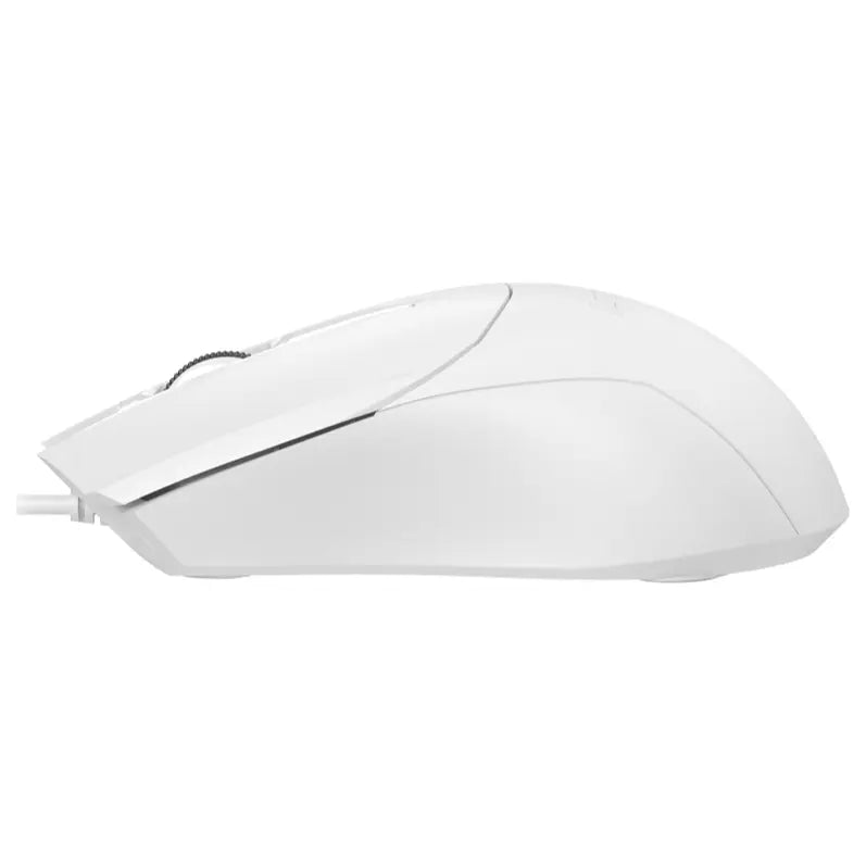 A4Tech OP-750S V-Track Mouse, 1200 DPI Optical Sensor, Silent Click, 4-Way Wheel, 8-in-One Gesture, White