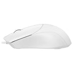 A4Tech OP-750S V-Track Mouse, 1200 DPI Optical Sensor, Silent Click, 4-Way Wheel, 8-in-One Gesture, White