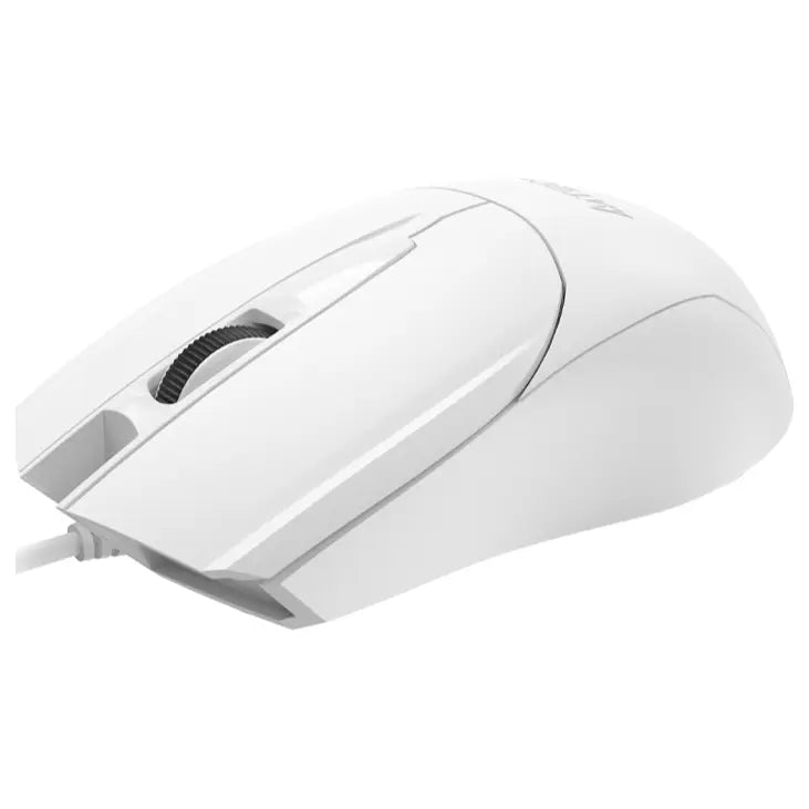 A4Tech OP-750S V-Track Mouse, 1200 DPI Optical Sensor, Silent Click, 4-Way Wheel, 8-in-One Gesture, White