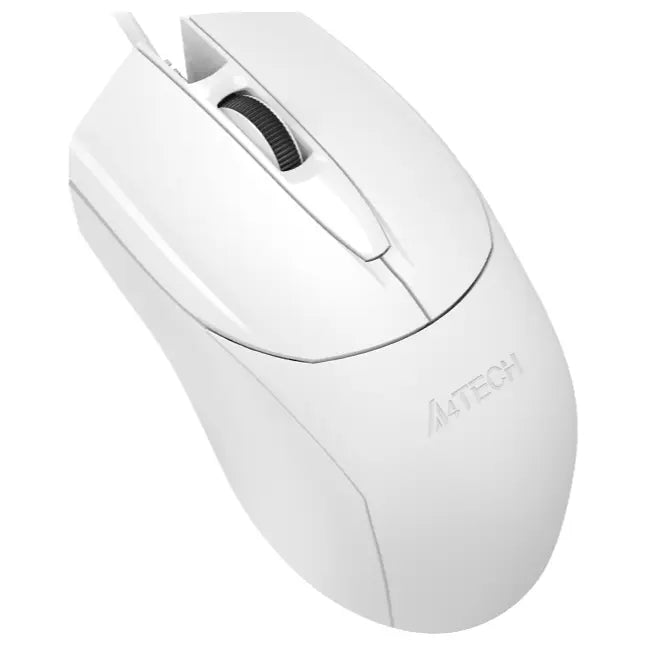 A4Tech OP-750S V-Track Mouse, 1200 DPI Optical Sensor, Silent Click, 4-Way Wheel, 8-in-One Gesture, White