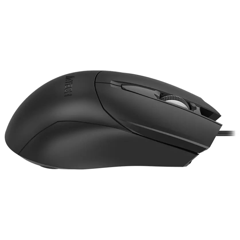 A4Tech OP-750S V-Track Mouse, 1200 DPI Optical Sensor, Silent Clicks, 4-Way Wheel, 8-in-One Gesture, Black