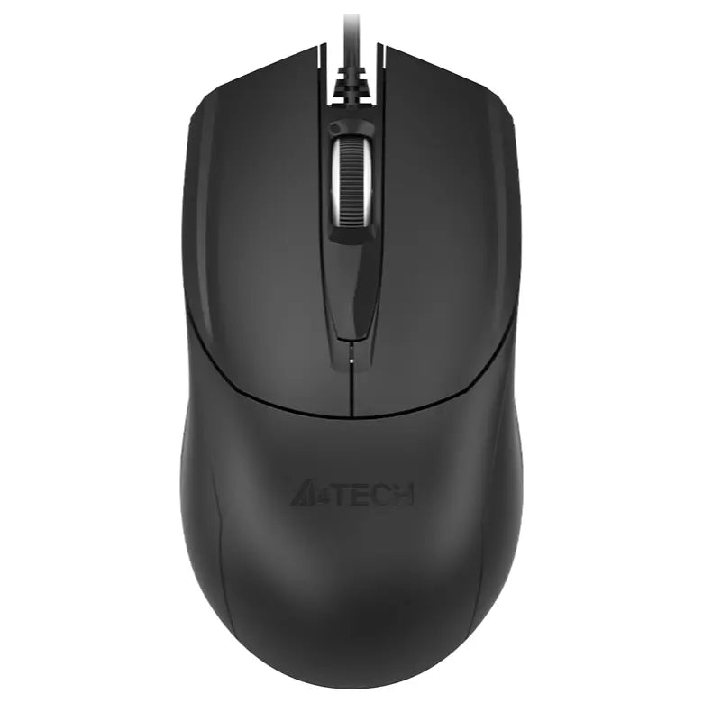 A4Tech OP-750S V-Track Mouse, 1200 DPI Optical Sensor, Silent Clicks, 4-Way Wheel, 8-in-One Gesture, Black