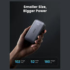 UGREEN Nexode Fast Charging Power Bank, 10000mAh, 30W PD USB-C, Dual-Port USB-C and USB-A, TFT Digital Display, Grey, PB502 25185