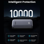UGREEN Nexode Fast Charging Power Bank, 10000mAh, 30W PD USB-C, Dual-Port USB-C and USB-A, TFT Digital Display, Grey, PB502 25185