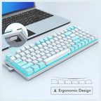 E-YOOSO Z-19 Mechanical Keyboard, Wired 94 Keys 85% Compact With Numpad, Blue Switch, Hot Swappable 3-Pin PCB Support, Blue Backlit 17 Modes Plus 2 Custom, PBT Keycaps
