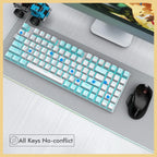 E-YOOSO Z-19 Mechanical Keyboard, Wired 94 Keys 85% Compact With Numpad, Blue Switch, Hot Swappable 3-Pin PCB Support, Blue Backlit 17 Modes Plus 2 Custom, PBT Keycaps