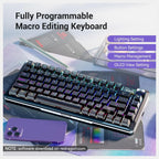 Redragon FLEKACT K708 Wireless Mechanical Keyboard, 1.14" LCD Screen, Volume Knob, Pre-Lubed Leopard L Linear Switches, Tri-Mode Bluetooth 2.4G USB-C, Hot Swappable, RGB, 4000mAh Battery
