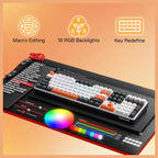 Redragon WYVERN PRO K689 PRO Wireless Gasket RGB Gaming Keyboard, 108 Keys Mechanical Keyboard, Extra 4 Hotkeys, Hot-Swappable Socket, 3-Layer Noise Dampening