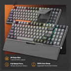 Redragon OLAF K648 Wired RGB Gaming Keyboard, 94-Key Mechanical Keyboard, Hot Swappable, Solid Aluminum Plate, Noise Absorbing EVA Foams, Detachable Wrist Rest