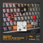 Redragon OLAF K648 Wired RGB Gaming Keyboard, 94-Key Mechanical Keyboard, Hot Swappable, Solid Aluminum Plate, Noise Absorbing EVA Foams, Detachable Wrist Rest