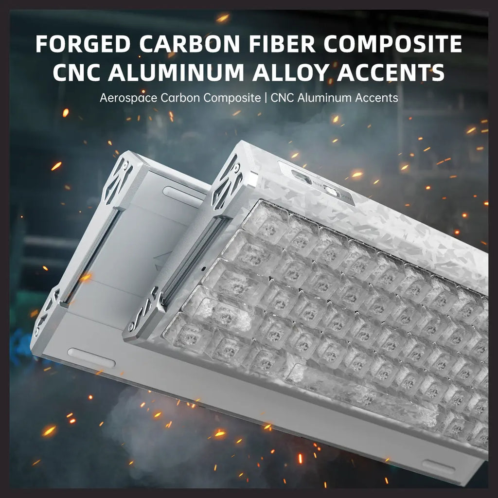 ATTACK SHARK R68 HE Carbon Fiber Rapid Trigger Keyboard, 60% Wired 8000Hz, Magnetic Switches, 0.005mm RT Accuracy, Full RGB Backlighting, Ice Ninja