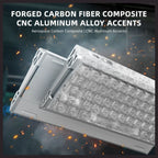 ATTACK SHARK R68 HE Carbon Fiber Rapid Trigger Keyboard, 60% Wired 8000Hz, Magnetic Switches, 0.005mm RT Accuracy, Full RGB Backlighting, Ice Ninja