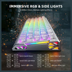 ATTACK SHARK R68 HE Carbon Fiber Rapid Trigger Keyboard, 60% Wired 8000Hz, Magnetic Switches, 0.005mm RT Accuracy, Full RGB Backlighting, Ice Ninja