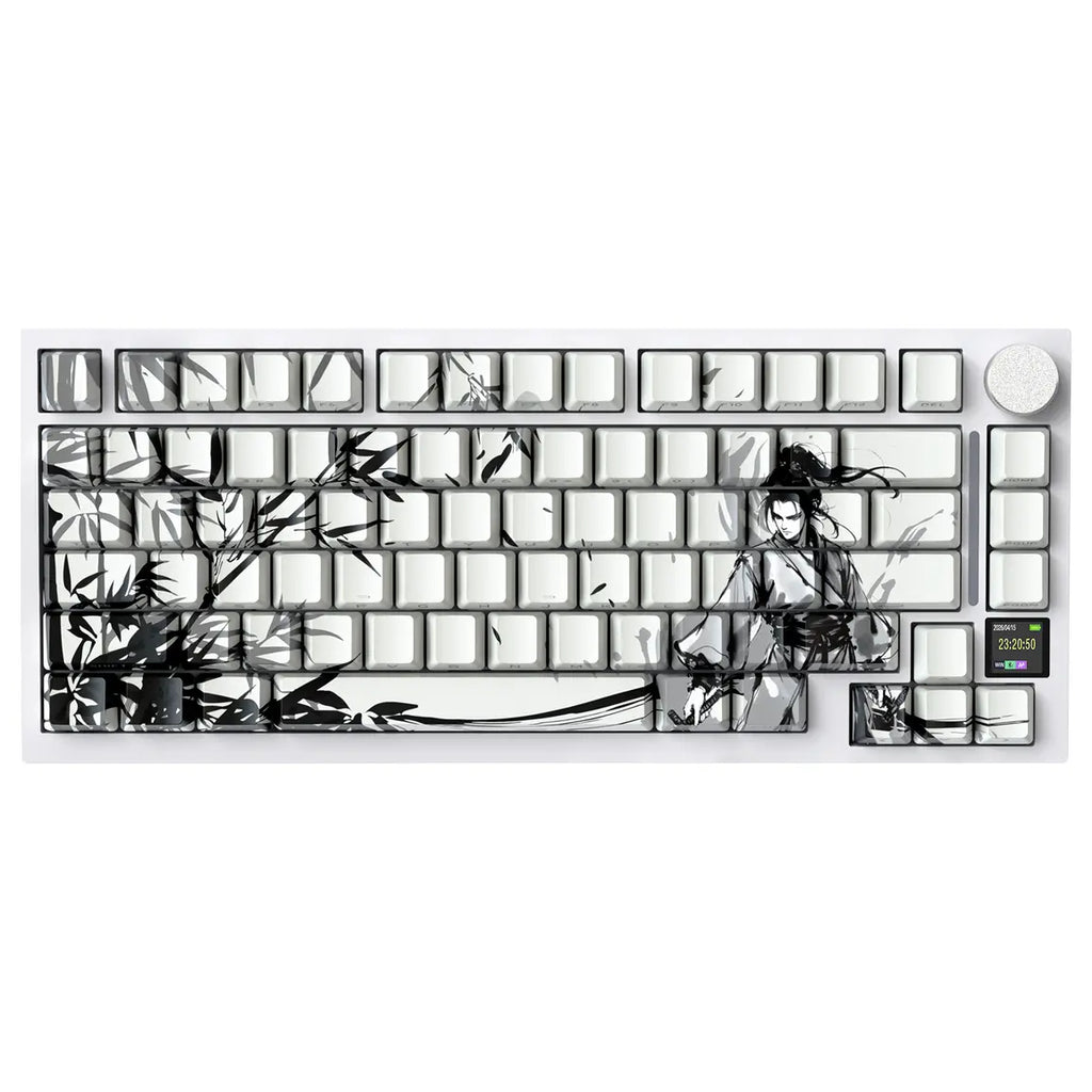 ATTACK SHARK X820Ultra Tri-mode Gasket Mechanical Keyboard, 75% ANSI Layout, Bluetooth 5.1 and 2.4G Wireless and Type-C Wired, TFT Smart Display and Knob, Hot-Swappable, QMK, RGB, Dark Warrior