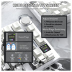 ATTACK SHARK X820Ultra Tri-mode Gasket Mechanical Keyboard, 75% ANSI Layout, Bluetooth 5.1 and 2.4G Wireless and Type-C Wired, TFT Smart Display and Knob, Hot-Swappable, QMK, RGB, Dark Warrior