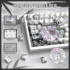 ATTACK SHARK X820Ultra Tri-mode Gasket Mechanical Keyboard, 75% ANSI Layout, Bluetooth 5.1 and 2.4G Wireless and Type-C Wired, TFT Smart Display and Knob, Hot-Swappable, QMK, RGB, Dark Warrior
