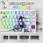 ATTACK SHARK X820Ultra Tri-mode Gasket Mechanical Keyboard, 75% ANSI Layout, Bluetooth 5.1 and 2.4G Wireless and Type-C Wired, TFT Smart Display and Knob, Hot-Swappable, QMK, RGB, Dark Warrior