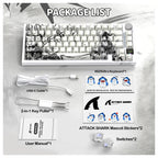 ATTACK SHARK X820Ultra Tri-mode Gasket Mechanical Keyboard, 75% ANSI Layout, Bluetooth 5.1 and 2.4G Wireless and Type-C Wired, TFT Smart Display and Knob, Hot-Swappable, QMK, RGB, Dark Warrior