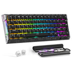 ATTACK SHARK R68 HE Carbon Fiber Rapid Trigger Keyboard, 8000Hz Polling Rate, 0.005mm RT Accuracy, 68 Keys Wired Magnetic Switch, Adjustable Actuation, Snap Tap, RGB Lighting, Black
