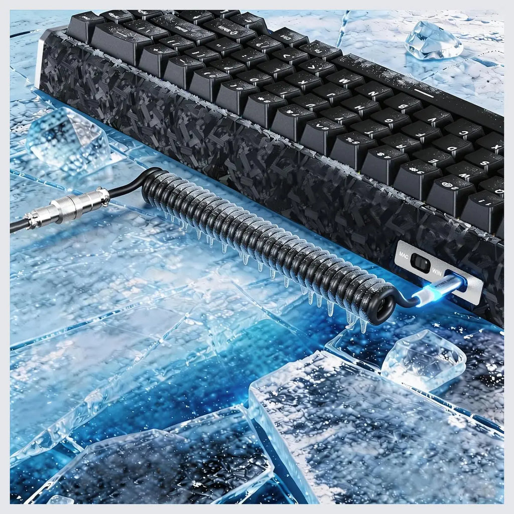 ATTACK SHARK R68 HE Carbon Fiber Rapid Trigger Keyboard, 8000Hz Polling Rate, 0.005mm RT Accuracy, 68 Keys Wired Magnetic Switch, Adjustable Actuation, Snap Tap, RGB Lighting, Black