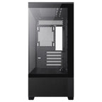 GameMax Vista Mini Black MATX Gaming Case, Micro ATX, Tempered Glass Front and Side Panels, Up To 9x120mm Fans, USB3.0 and USB2.0, Black, GMX-VISTA-MB