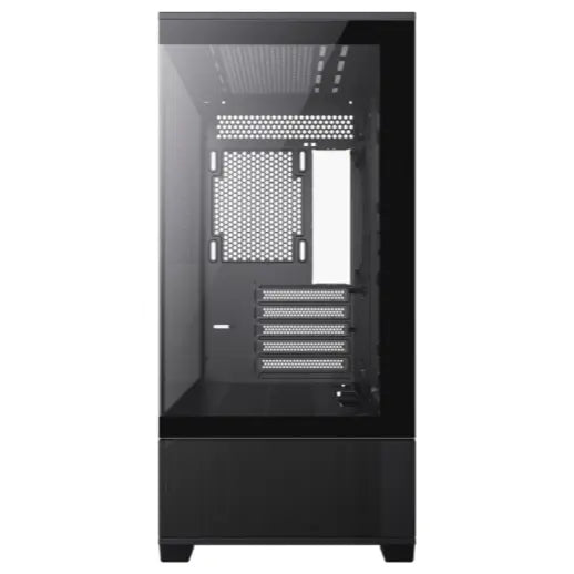 GameMax Vista Mini Black MATX Gaming Case, Micro ATX, Tempered Glass Front and Side Panels, Up To 9x120mm Fans, USB3.0 and USB2.0, Black, GMX-VISTA-MB