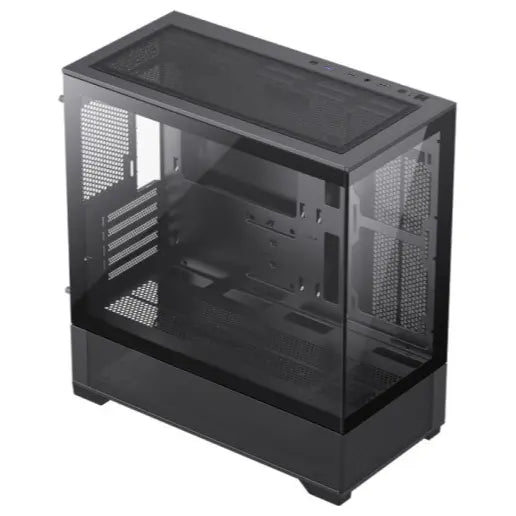 GameMax Vista Mini Black MATX Gaming Case, Micro ATX, Tempered Glass Front and Side Panels, Up To 9x120mm Fans, USB3.0 and USB2.0, Black, GMX-VISTA-MB
