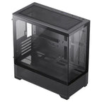 GameMax Vista Mini Black MATX Gaming Case, Micro ATX, Tempered Glass Front and Side Panels, Up To 9x120mm Fans, USB3.0 and USB2.0, Black, GMX-VISTA-MB