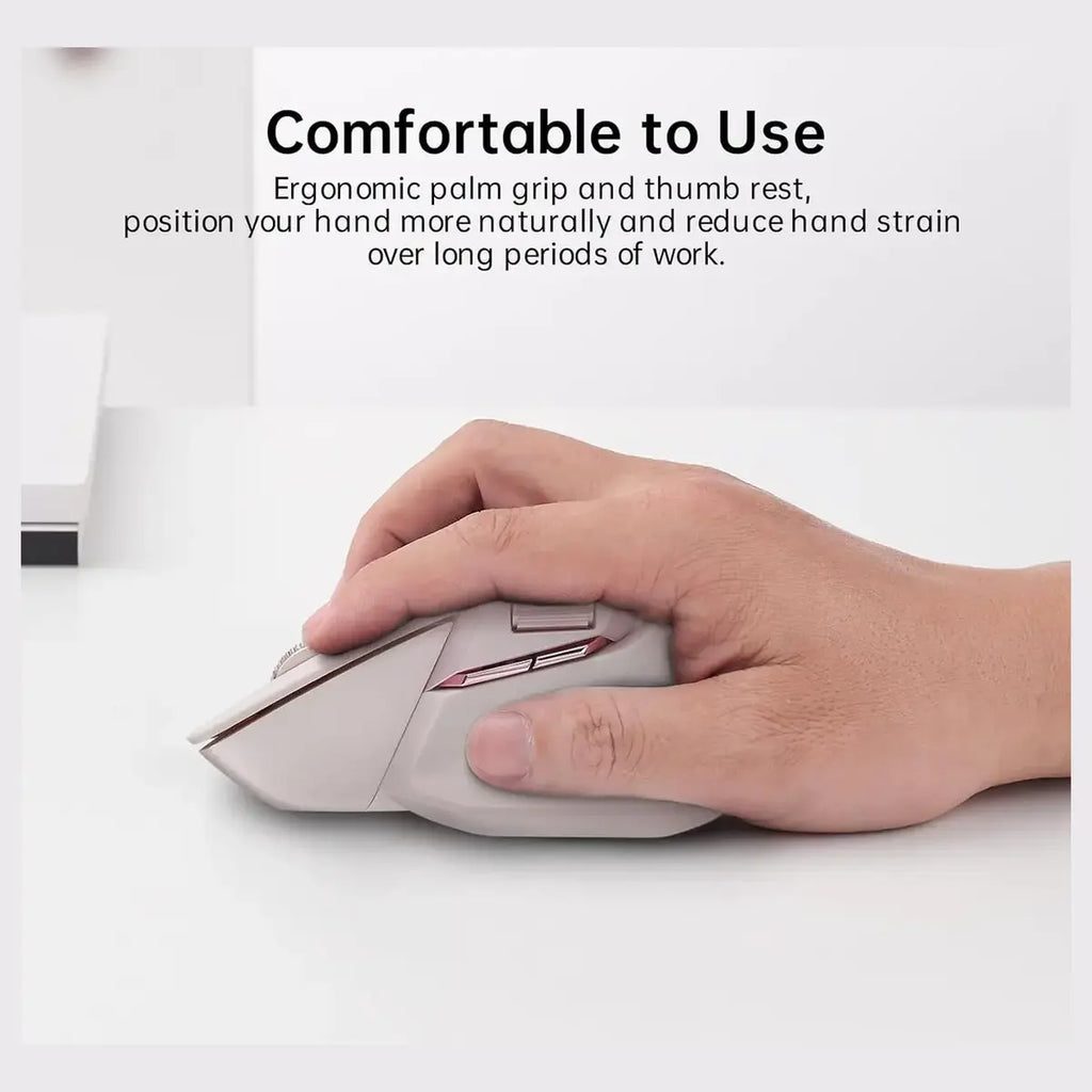 Rapoo MT760L Multi-Device Wireless Mouse, Bluetooth 5.0 and 2.4GHz Tri-Mode, Up to 4 Devices, 11 Programmable Buttons, 4000 DPI Sensor, 90 Days Battery Life, Pink