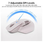 Rapoo MT760L Multi-Device Wireless Mouse, Bluetooth 5.0 and 2.4GHz Tri-Mode, Up to 4 Devices, 11 Programmable Buttons, 4000 DPI Sensor, 90 Days Battery Life, Pink