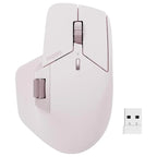 Rapoo MT760L Multi-Device Wireless Mouse, Bluetooth 5.0 and 2.4GHz Tri-Mode, Up to 4 Devices, 11 Programmable Buttons, 4000 DPI Sensor, 90 Days Battery Life, Pink