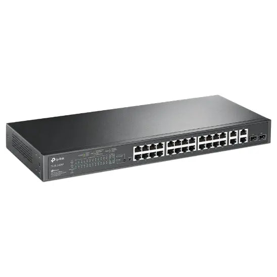 TP-Link TL-SL2428P JetStream 24-Port Gigabit Smart Switch, 24 PoE Ports 250W, 802.1Q VLAN, L2/L3/L4 QoS, WEB and CLI Managed Modes