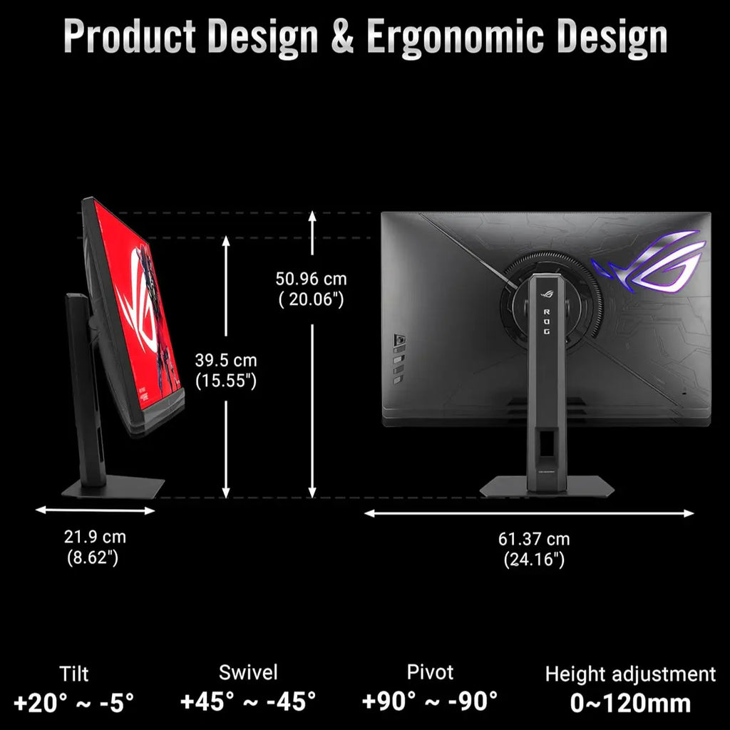 ASUS ROG Strix XG27JCG 27 Inch 5K HDR Gaming Monitor, 5120x2880, 180Hz, 0.3ms, Fast IPS, Dual Mode 180Hz or QHD 330Hz, G-SYNC Compatible