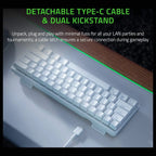 Razer Huntsman Mini 60% Gaming Keyboard, Linear Optical Switches, Aluminum Top Frame, Chroma RGB Lighting, PBT Keycaps, Onboard Memory, White, RZ03-03390400-R3M1