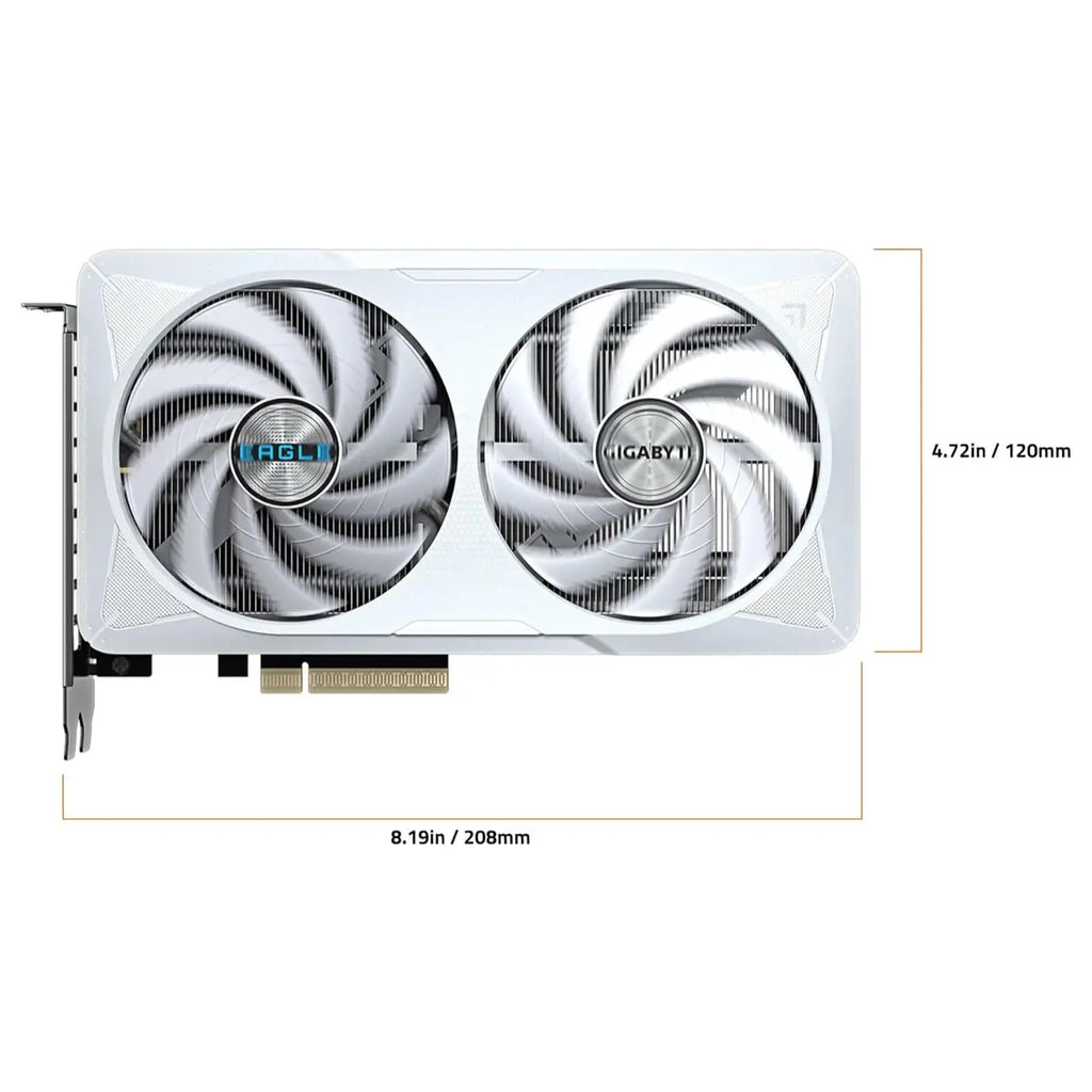 GIGABYTE GeForce RTX 5060 Eagle OC ICE 8G Graphics Card, 8GB 128-Bit GDDR7, 2550MHz Clock, PCIe 5.0, DisplayPort and HDMI, GV-N5060EAGLEOC ICE-8GD