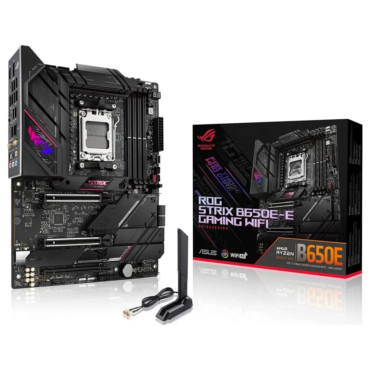 Asus Rog Strix B650E-E Gaming WiFi AM5 Gaming Motherboard, 16+2+1 Power Stages, DDR5 8000+ OC, 4x M.2, PCIe 5.0, WiFi 6E, 2.5G LAN, USB 3.2 Gen 2x2 Type-C