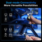 Maono DGM20W Wireless Gaming Microphone, 2.4G Wireless and USB Wired, 24-Bit/48kHz, One-Tap ENC With 3-Level Depth, Cardioid, RGB, Quick Mute, Gain Control, 40 Hours, Black