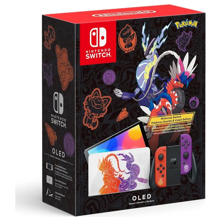 Nintendo Switch OLED Model Pokemon Scarlet and Violet Edition, OLED Console, Special-Design Joy-Con, Matching Dock