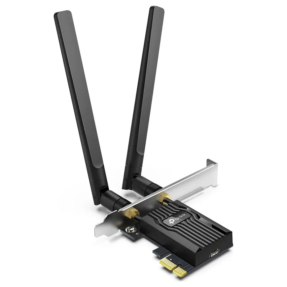 TP-Link Archer TX55E AX3000 Wi-Fi 6 Bluetooth 5.2 PCIe Adapter, Up To 2402Mbps 5GHz Plus 574Mbps 2.4GHz, Intel Wi-Fi 6 Chipset, Two External High-Gain Antennas, WPA3
