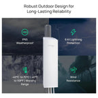 TP-Link EAP215-Bridge KIT Wireless Bridge, 5GHz 867Mbps, Up To 5km, 3x Gigabit Ethernet, IP65 Weatherproof, Passive PoE