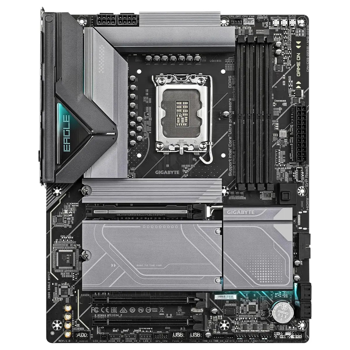 GIGABYTE Z890 Eagle WIFI7 Motherboard, Supports Intel Core Ultra Series 2 CPUs, 14+1+2+1 Phases 60A DrMOS VRM, Up To 8800MHz DDR5 OC, PCIe 5.0, Wi-Fi 7, 2.5GbE LAN