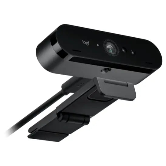 Logitech BRIO 4K Ultra HD Webcam, 4K 30fps, 1080p 60fps, 13MP Sensor, 5x Digital Zoom, Autofocus, RightLight 3, Windows Hello, Privacy Shutter, 960-001723