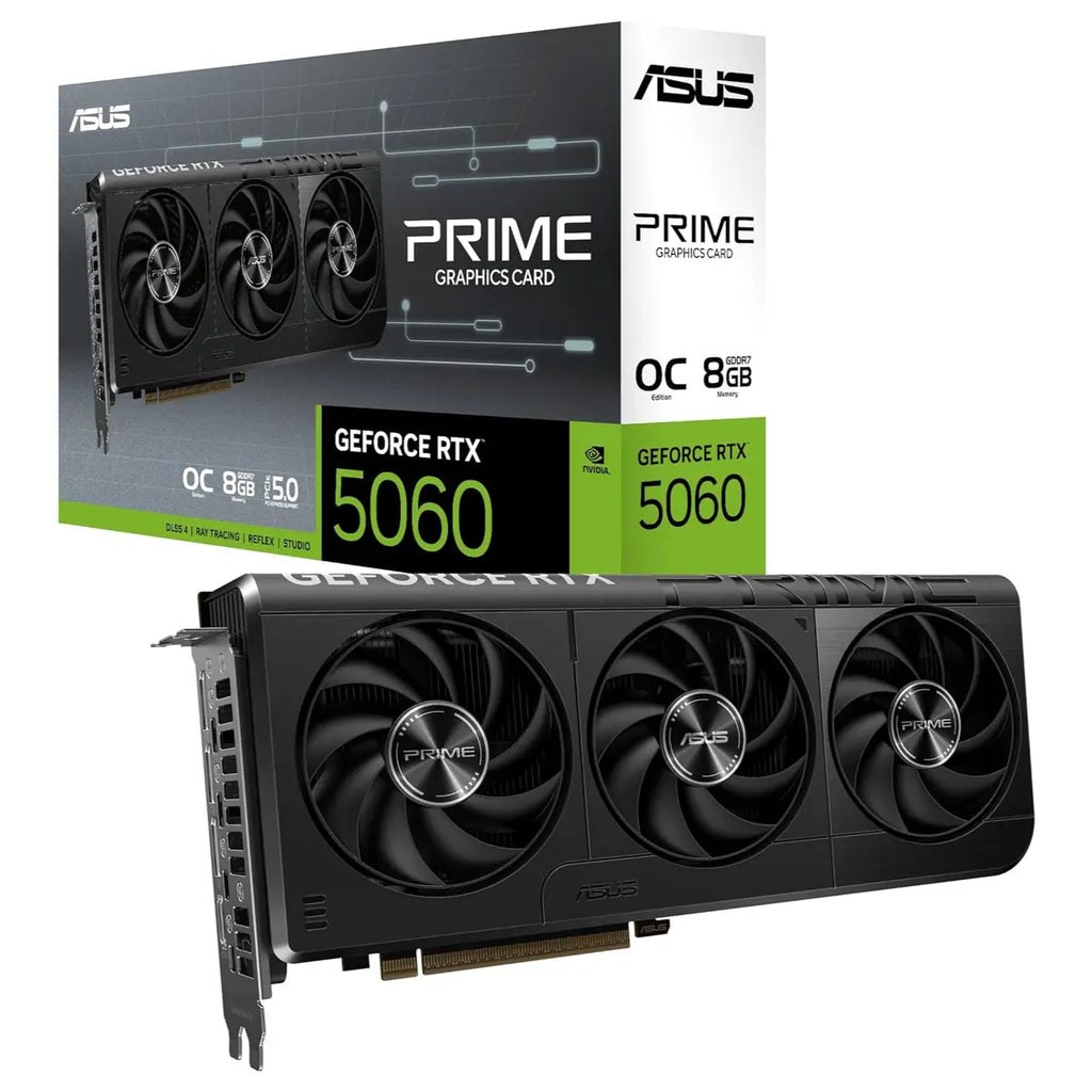 ASUS Prime GeForce RTX 5060 Video Graphics Card, 8GB GDDR7, OC 2595MHz, PCI Express 5.0, PRIME-RTX5060-O8G