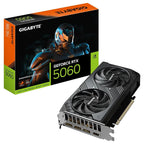 GIGABYTE GeForce RTX 5060 WINDFORCE MAX OC Graphics Card, 8GB GDDR7, 3840 CUDA Cores, 2512MHz Boost Clock, PCIe 5.0, GV-N5060WF2MAX OC-8GD, Black