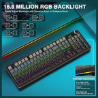 AULA F108 Pro WIND 108-Key Wireless Hot Swappable Mechanical Gaming Keyboard, RGB, Smart Screen and Multifunction Knob, 8000mAH Battery, Gradient Gray