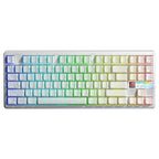 AULA F87 PRO V2 RGB Hot-Swappable Wireless Mechanical Keyboard, 87 Key TKL Gasket-Mounted, Bluetooth 5.0 2.4GHz and USB-C, 10000mAh Battery, 8K Polling Rate, White Contours