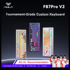 AULA F87 PRO V2 RGB Hot-Swappable Wireless Mechanical Keyboard, 87 Key TKL Gasket-Mounted, Bluetooth 5.0 2.4GHz and USB-C, 10000mAh Battery, 8K Polling Rate, White Contours