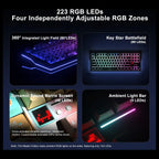 AULA F87 PRO V2 RGB Hot-Swappable Wireless Mechanical Keyboard, 87 Key TKL Gasket-Mounted, Bluetooth 5.0 2.4GHz and USB-C, 10000mAh Battery, 8K Polling Rate, White Contours