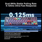 AULA F87 PRO V2 RGB Hot-Swappable Wireless Mechanical Keyboard, 87 Key TKL Gasket-Mounted, Bluetooth 5.0 2.4GHz and USB-C, 10000mAh Battery, 8K Polling Rate, White Contours